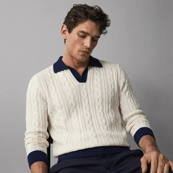 Cable Knit Sweater (White)