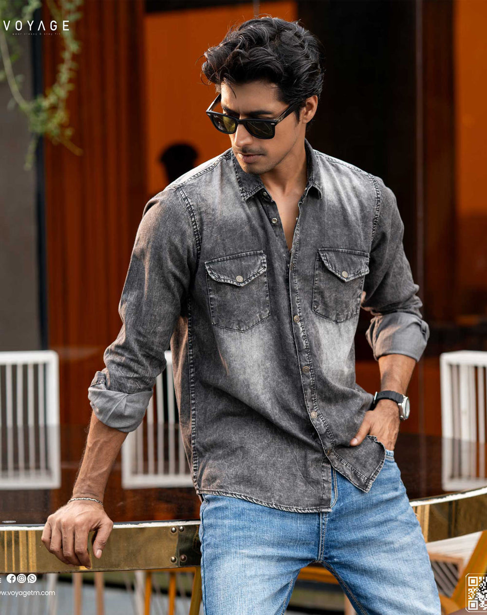 Destroyed Grey Denim