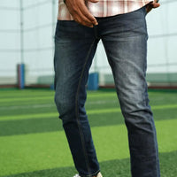 Skinny dark blue jeans