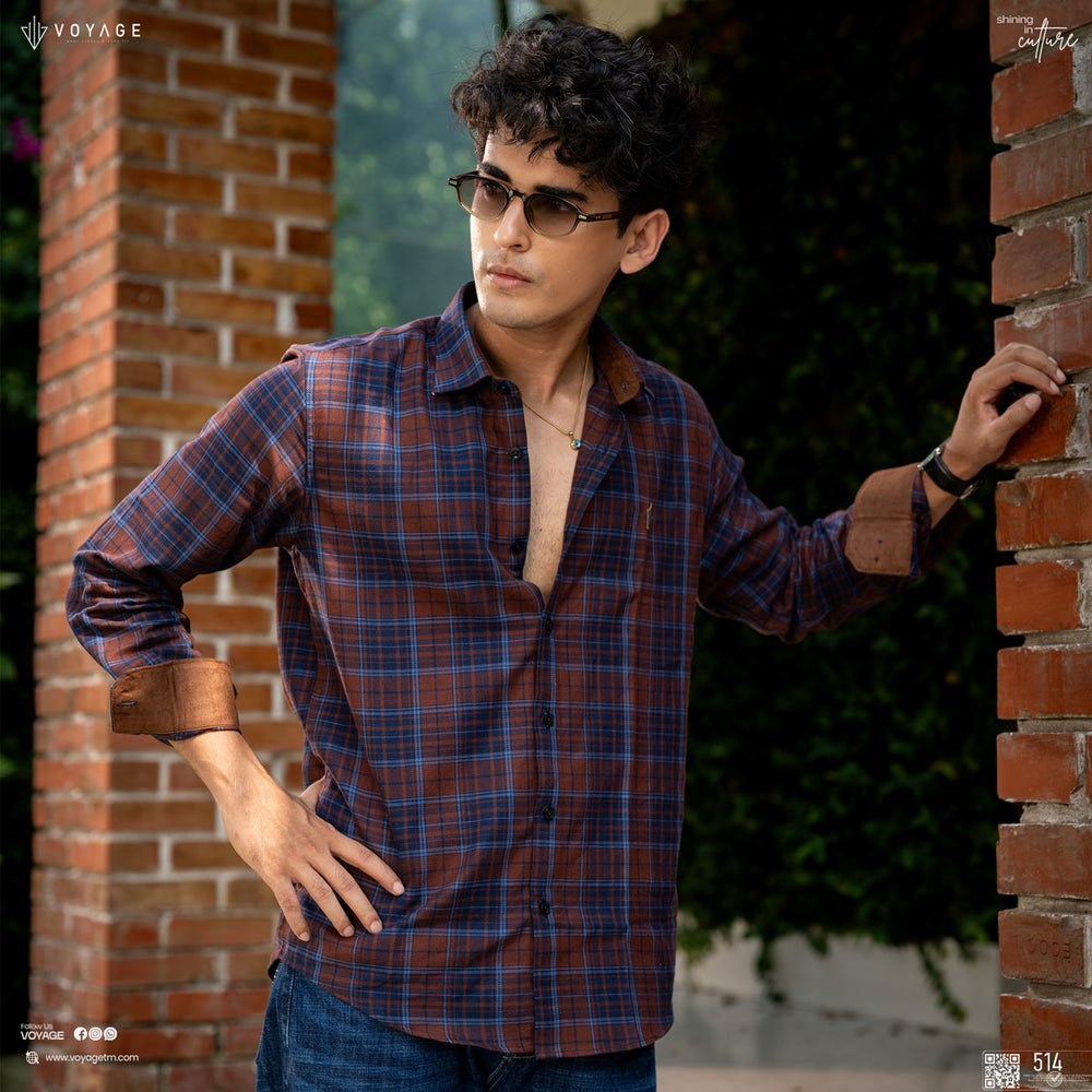 Midnight Blue Plaid Shirt 514
