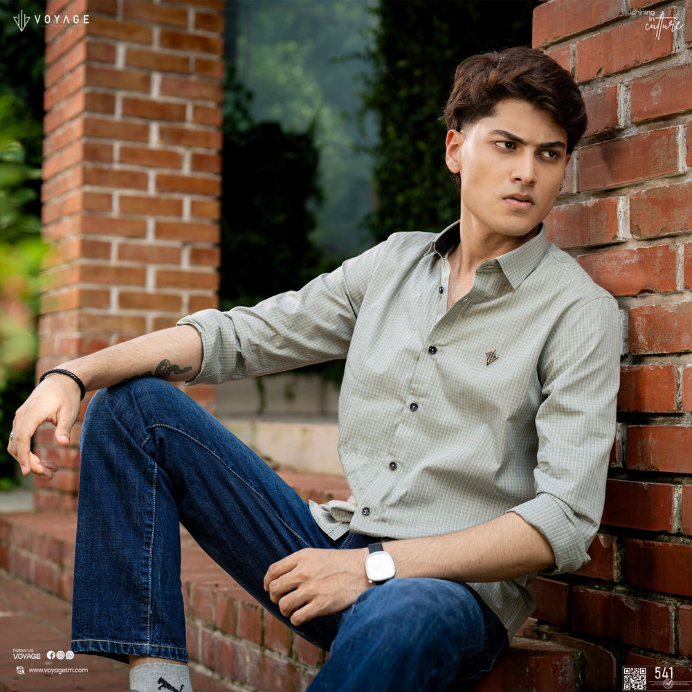 Sage Luxe Check Shirt 541
